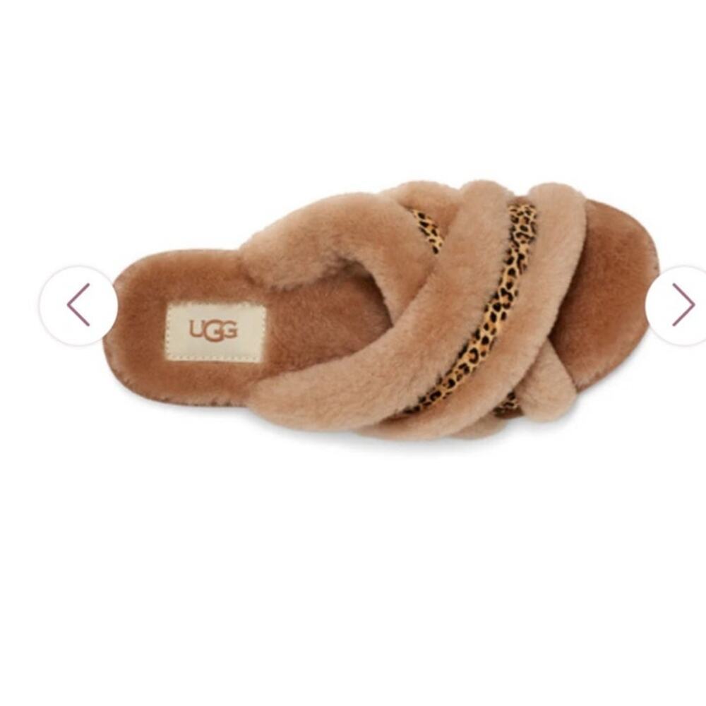 UGG Chestnut Tan Cheetah Speckles Scuffita House Slippers 7 - Picture 3 of 11